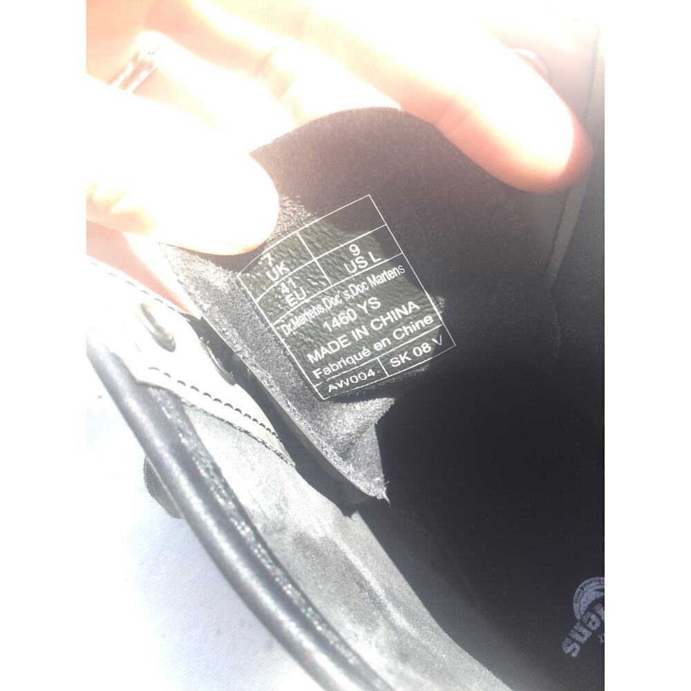 Dr. Martens Combat Mid Calf Boots Ladies 9 Doc Grunge Punk Rock Iridescent Grey - Picture 4 of 9